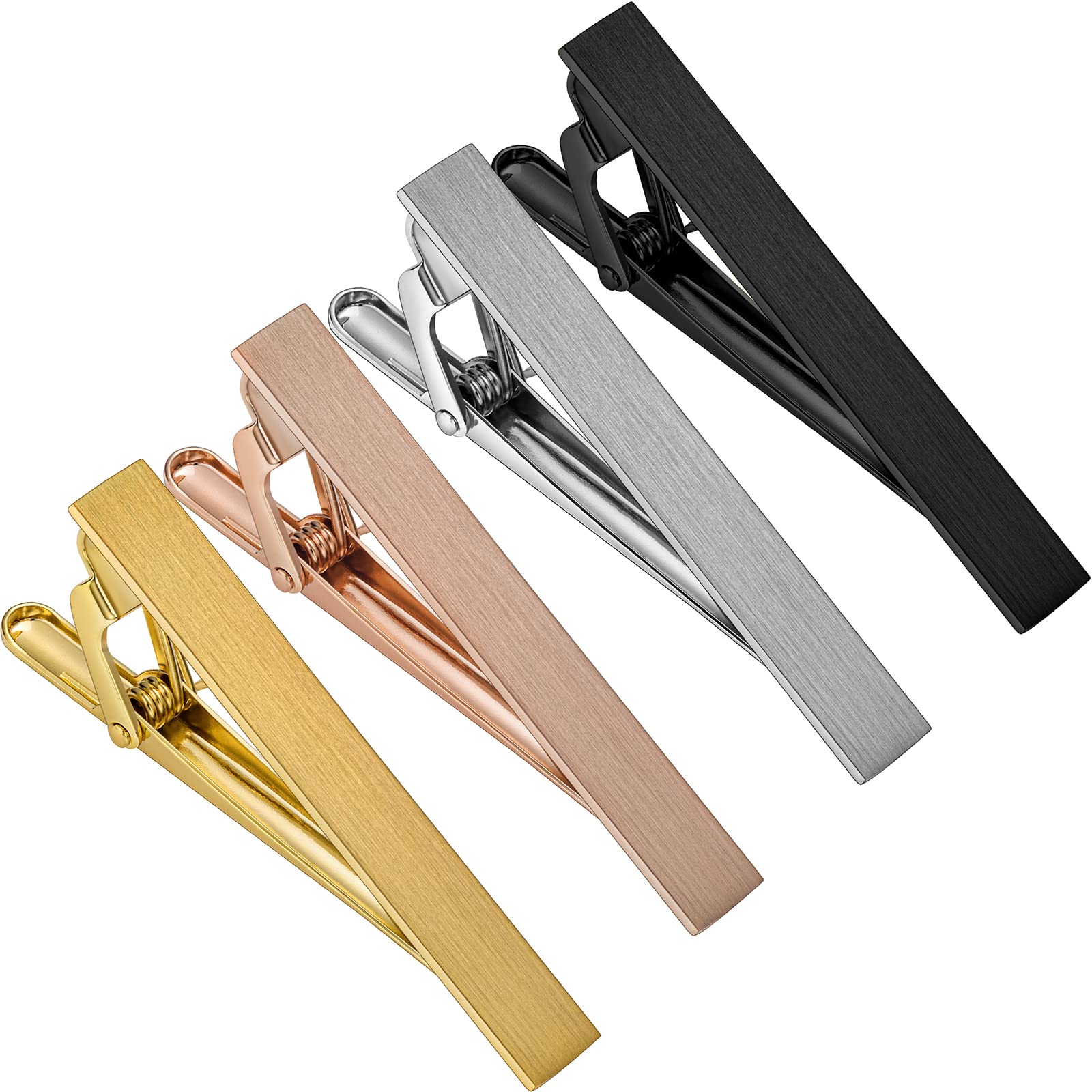 HAWSON 2 inch Tie Clip for Men in 1pcs/ 3pcs/4 pcs, Tie Bar Clip for Men's Skiny Necktie, Tie Pin Clip Gift Set for Working