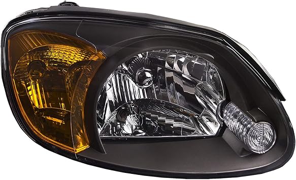 HEADLIGHTSDEPOT Headlight Black Housing Right Passenger Compatible with 2003-2006 Hyundai Accent