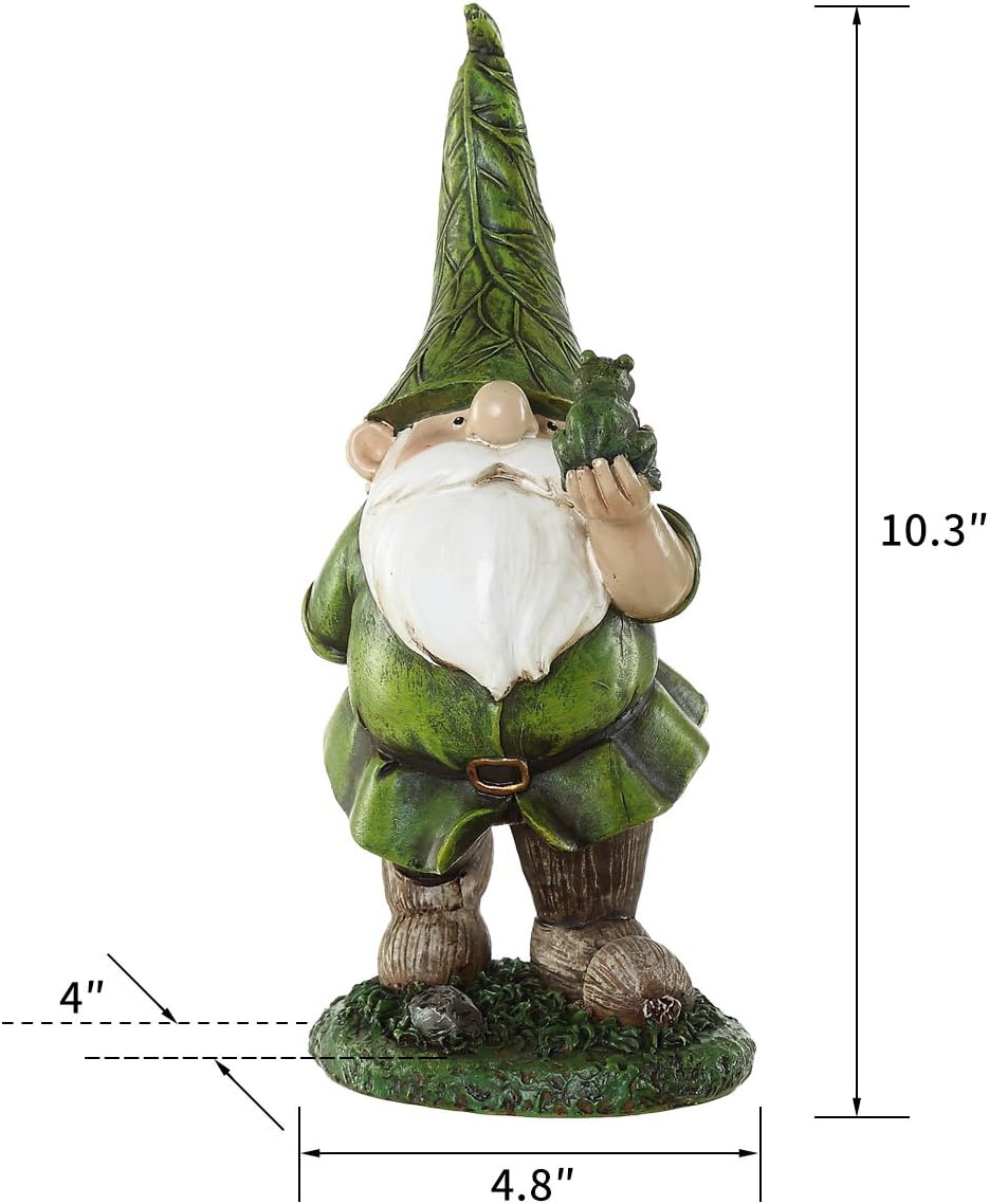 Topadorn Resin Gnome Statue - Outdoor Garden Decorative Frog Statuary