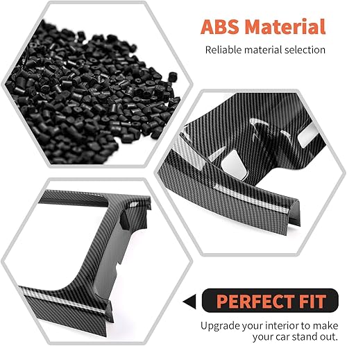 Miniatura 3 de RT-TCZ Marco de cubierta de fibra de carbono para consola central de palanca de cambios, accesorios de decoración interior compatibles con Dodge