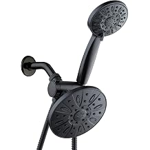 AquaDance Premium High Pressure 3-Way Rainfall Combo Combines The Best of Both Worlds-Enjoy Luxurious Rain Showerhead and 6-Setting Hand Held Shower Separately or Together, Matte Black