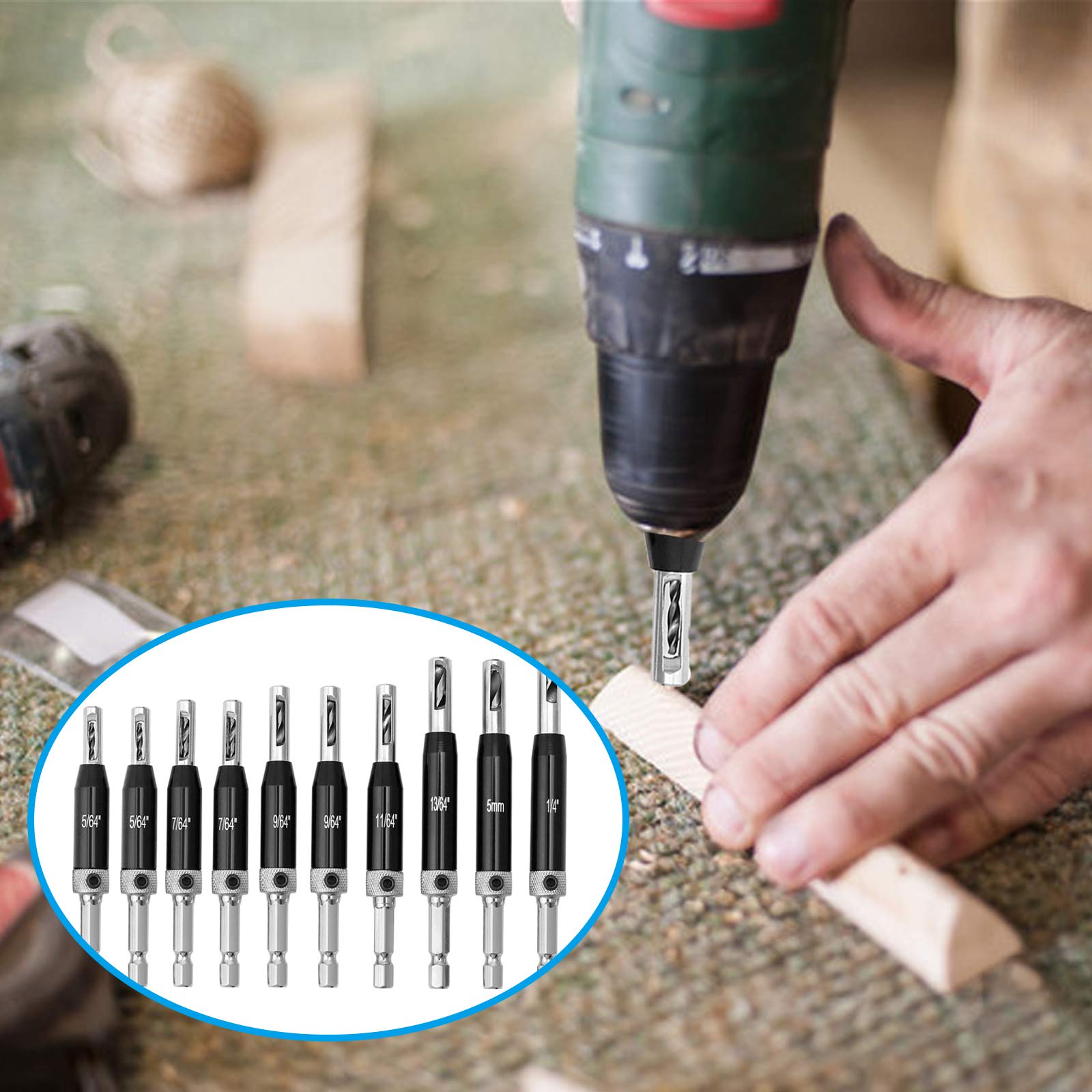 Hinge Tapper Snapklik.com : 22Pcs Self Centering Hinge Drill Bit Set,Self Centering ...