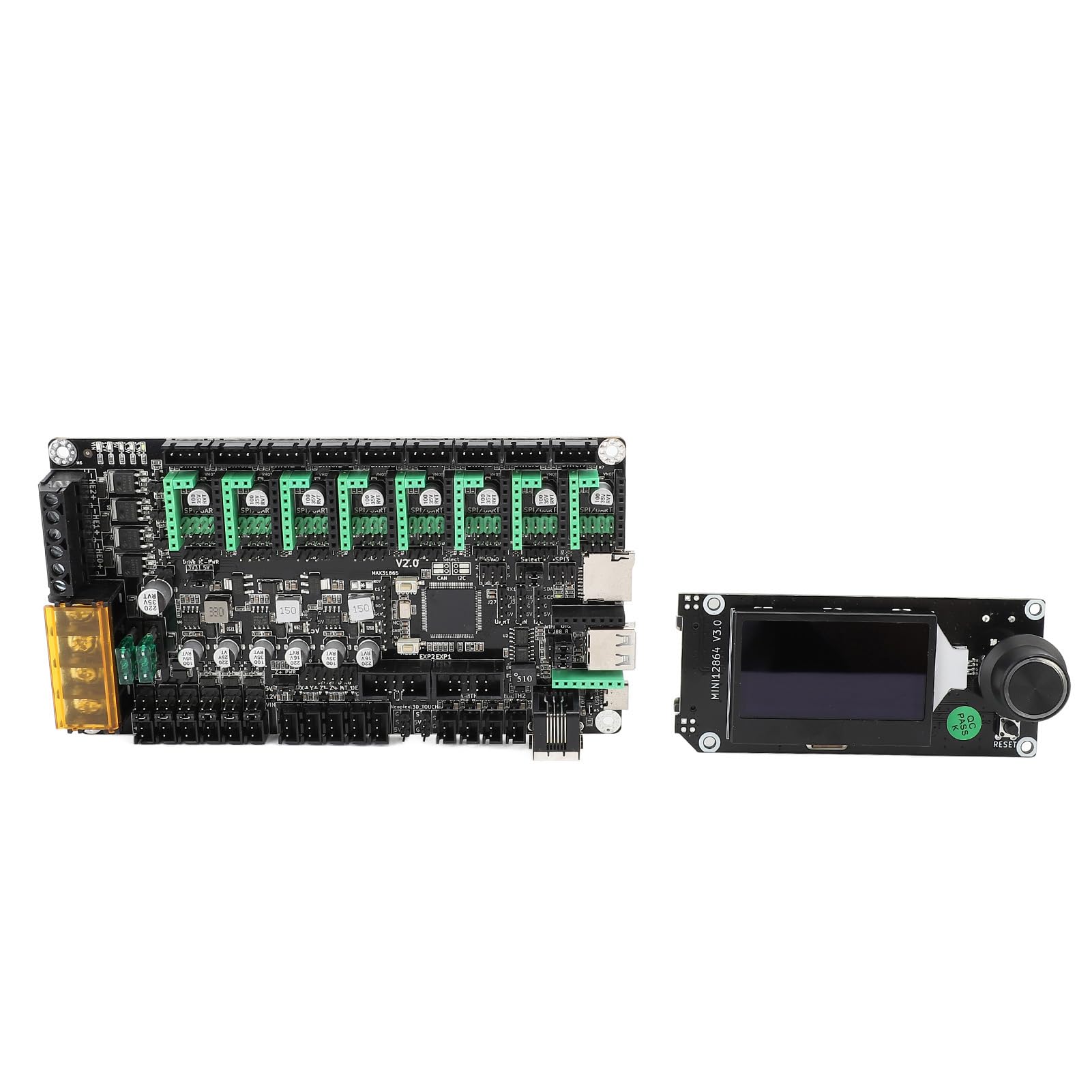 Carte de Contrôle de Mise à Niveau pour V2 32 Bits, Contrôle 8 Axes, Carte PCB de Contrôleur D'imprimante 3D avec écran LCD Mini12864 V3, Dynamo Diamant