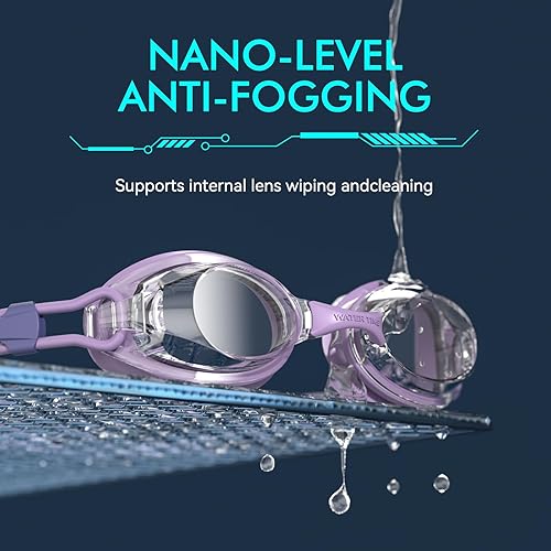 Miniatura 2 de Gafas de natación unisex Swipe para hombres y mujeres, antivaho con tecnología UV, correa doble, sin fugas, visión clara