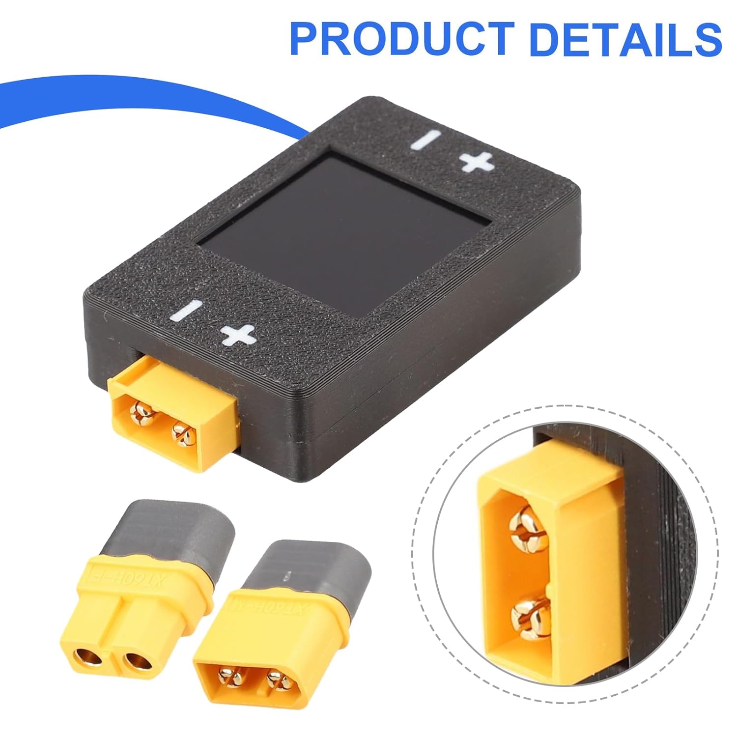 Digital Power Meter, 8-150V 25A/50A Battery Voltage Capacity Tester for XT60 for XT90 Interface, Batteries Discharge Monitor for RC LIPO Battery Aircraft Model, Monitoring Current Power Voltage