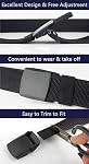 Mens Belt Web, Nylon Canvas Casual Belt with Plastic Buckle Breathable for Work Sports, Easy Trim to Fit 27-49" Waist