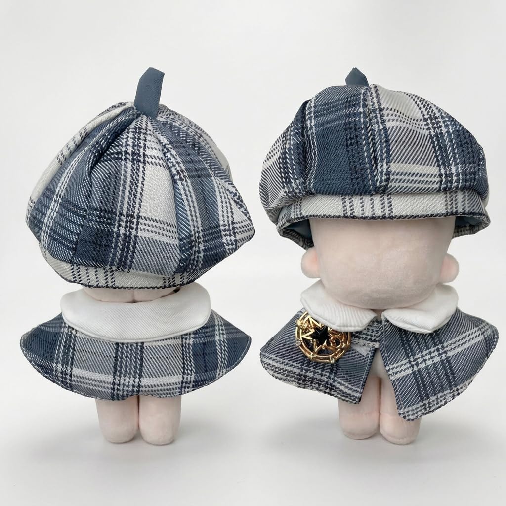Amazon.co.jp: 【10cmぬい用】チェック柄ベレー帽＆星ブローチ付き