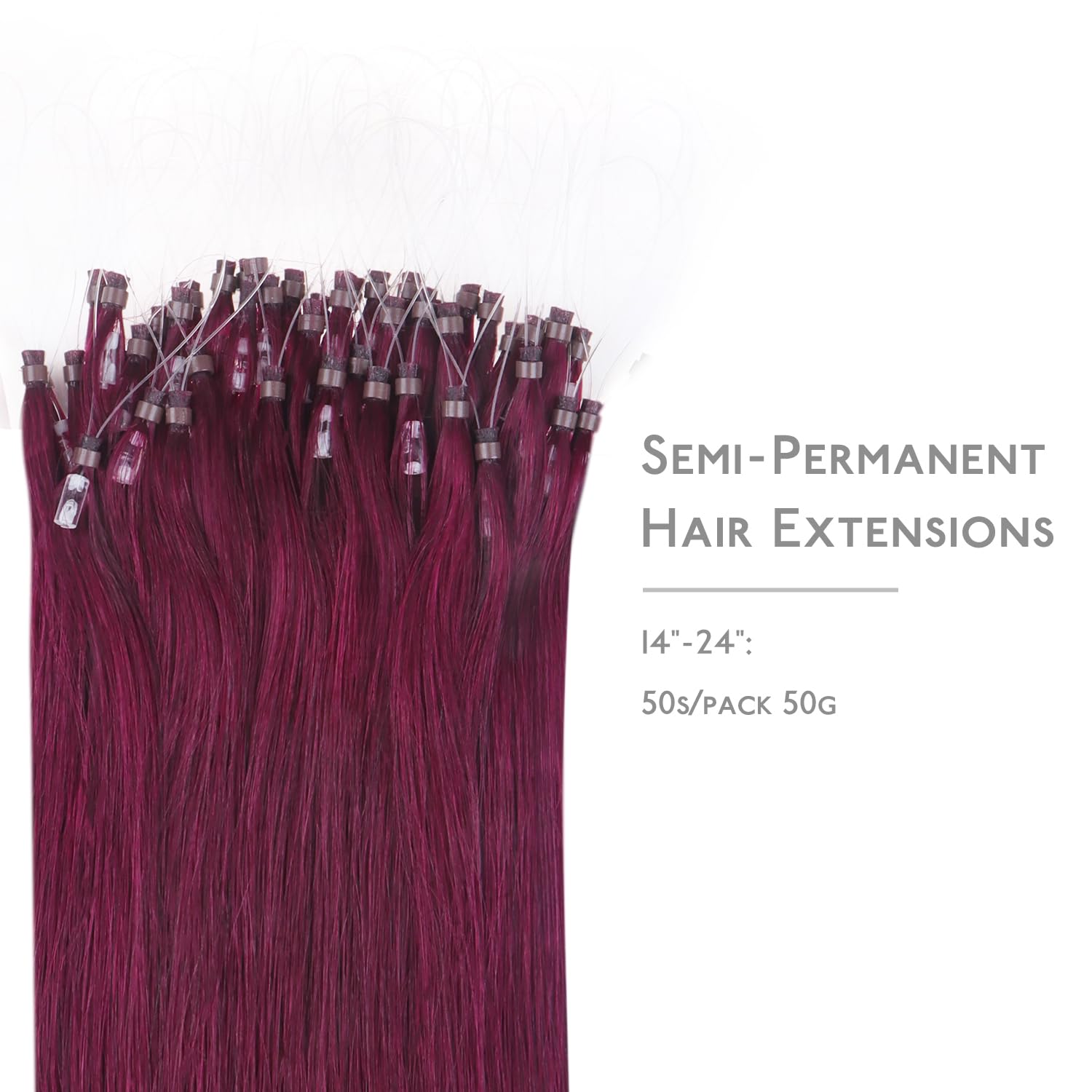WENNALIFE Micro Rings Hair Extensions Real Human Hair - Image 2