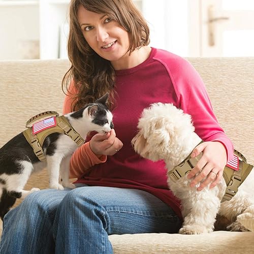 Miniatura 2 de Chaleco táctico de trabajo para perros, arnés de entrenamiento sin tirones, ajustable, chaleco militar al aire libre con mango de escombros Molle,