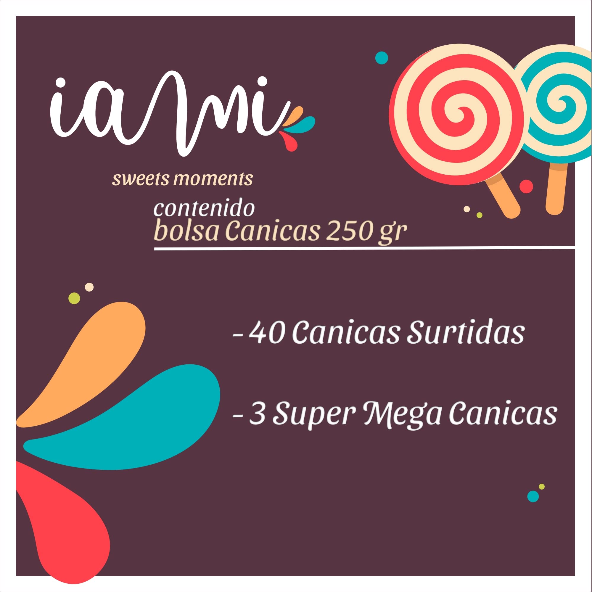 IAMI Canicas Surtidas 250g - 40 Cristal + 3 Super Mega. Transparentes, Marmoladas, Chinas