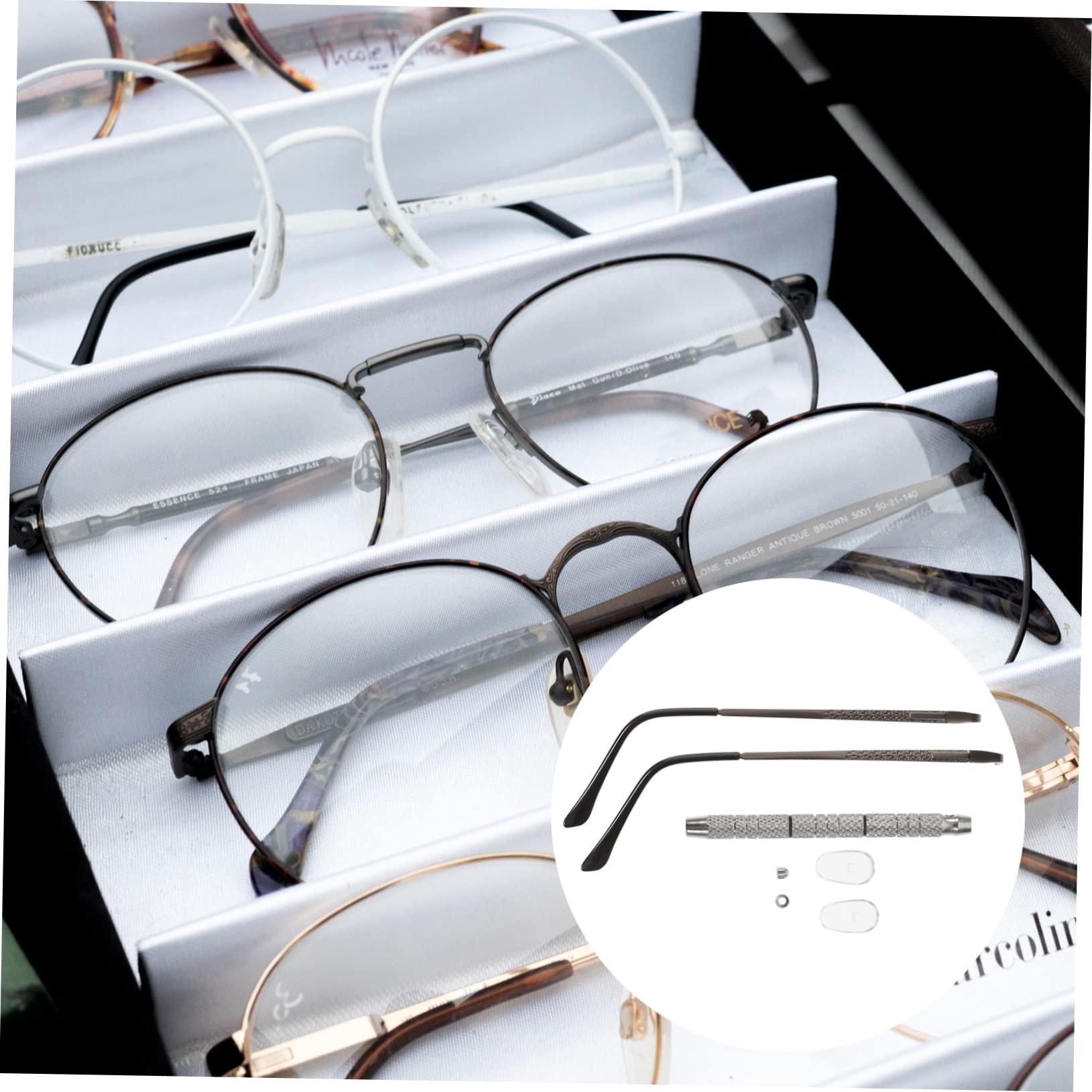 FRCOLOR 3 Ensembles bras de lunettes de jambes de lunettes kit de réparation de lunettes de accessoires pour lunettes screwdriver pièces de rechange pour lunettes abdos