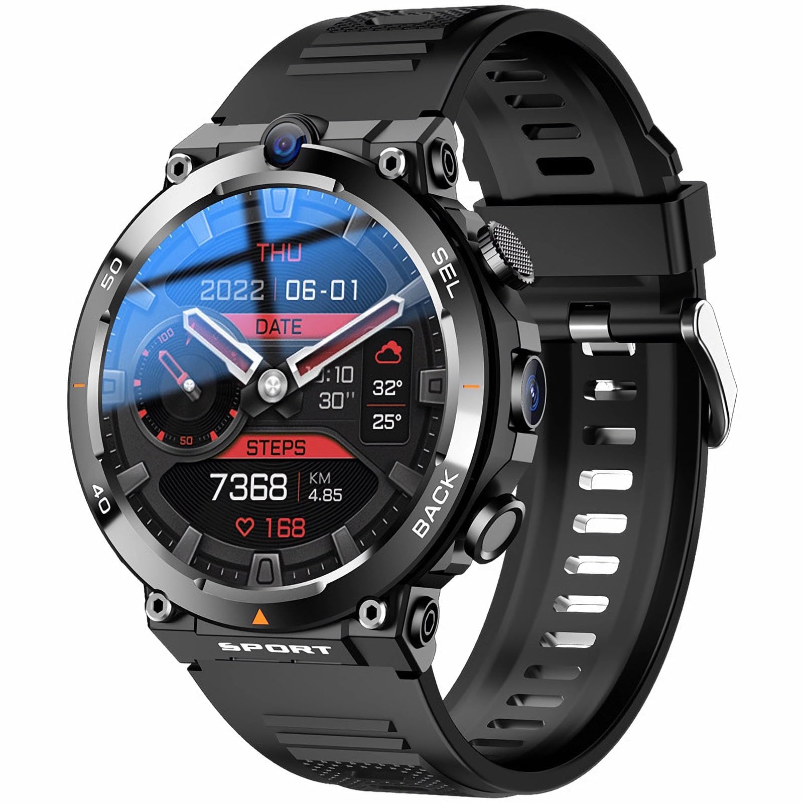 Orologio intelligente per rispondere/effettuare chiamate, con scheda SIM 4G, con schermo rotondo da 1,39 pollici, doppia fotocamera frontale/laterale, impermeabile IP67, posizionamento NFC