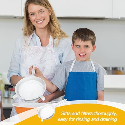 Miniatura 5 de 4 coladores de malla de nailon de plástico para cocina con asa, colador de malla de nailon de doble oreja, filtro de yogur, filtro de jugos para