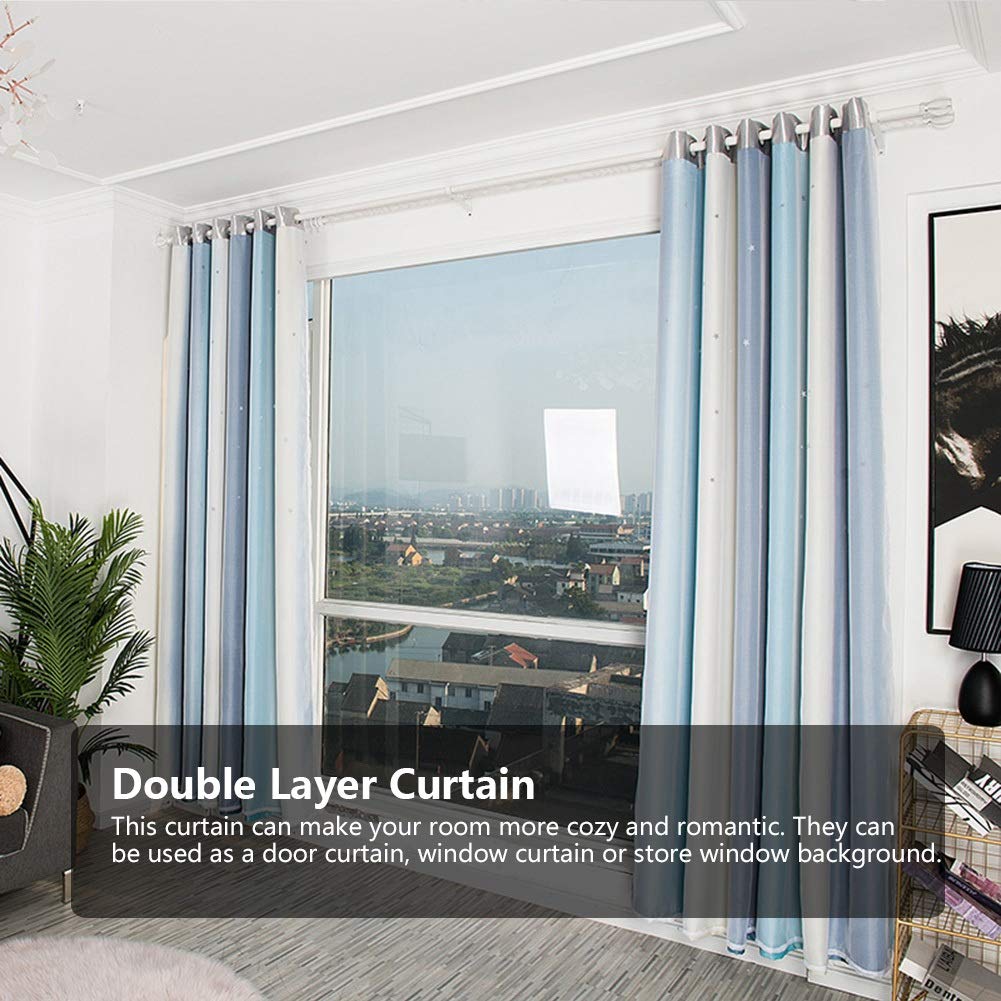HERCHR Rainbow Curtains for Kids 3.2x6.4ft Stars - Image 3
