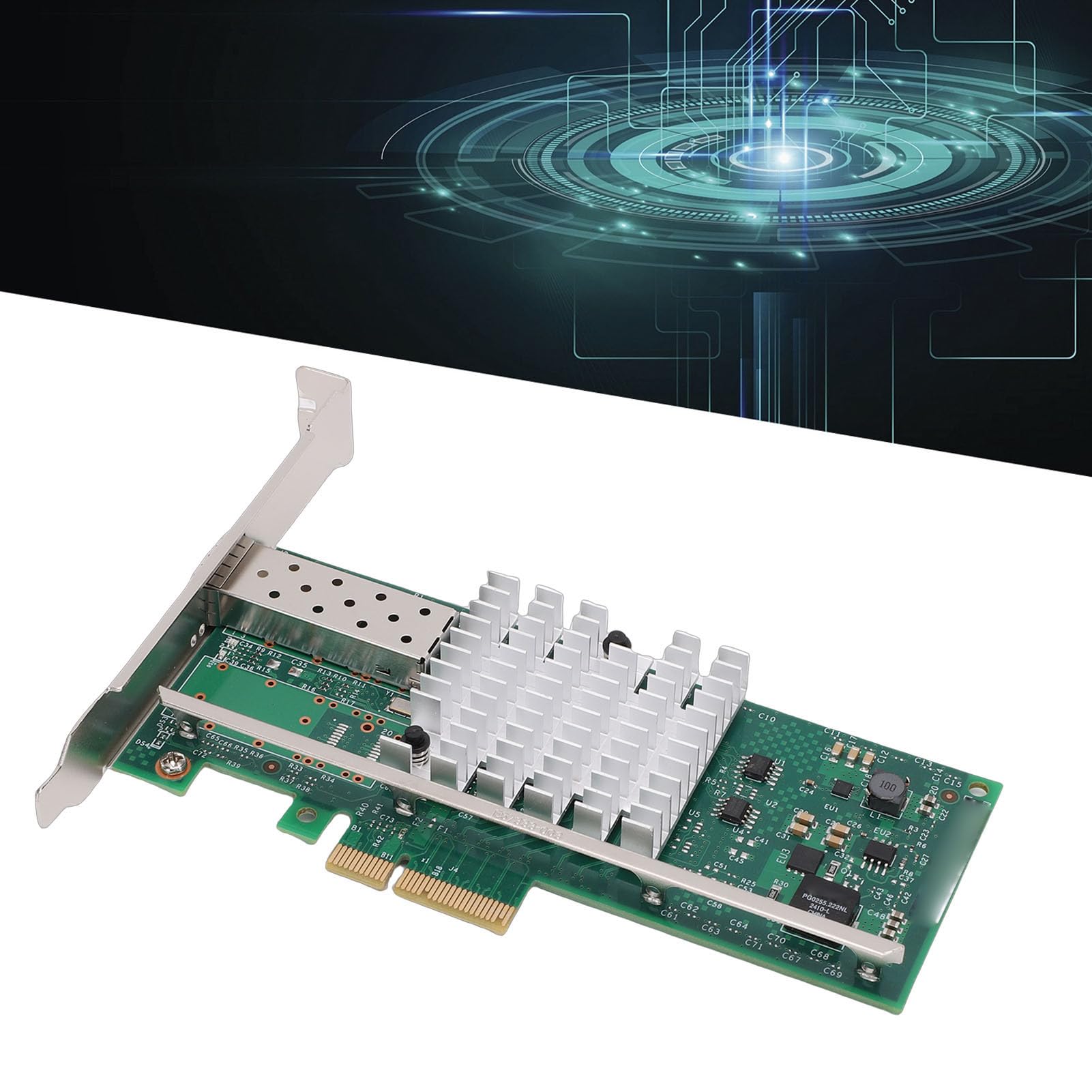 Adattatore per Scheda di Rete PCI E X4 da 10 GB, Scheda Adattatore Ethernet SFP + Porta Singola, Controller 82599EN, Supporto per Server PC, E VMware