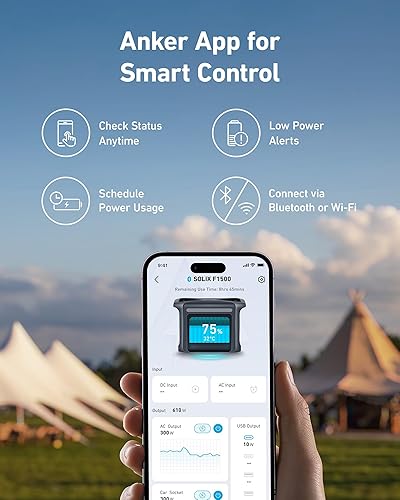 Miniatura 7 de Anker Generador solar 757, potencia 1229 Wh con panel solar de 100 W, estación de energía con LiFePO4, 6 salidas de CA de 110 V1500 W, 2 puertos