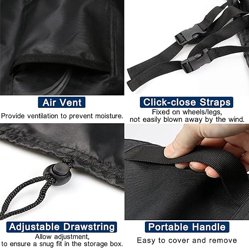 Miniatura 4 de YITAHOME - Funda de caja de almacenamiento para exteriores de 100 galonesKeter caja de cubierta de 80 galones, impermeable, para banco de