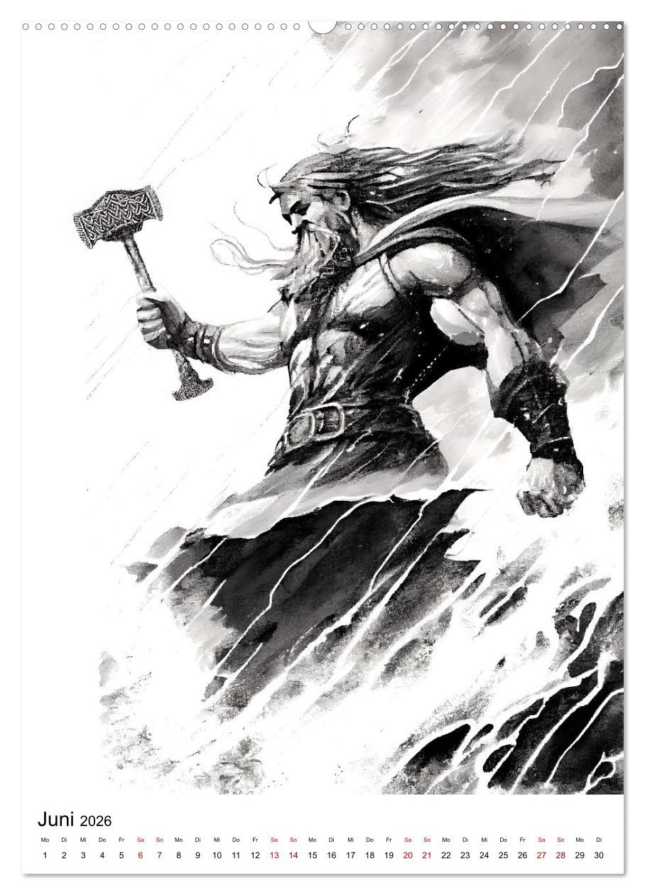 Welt und Mythologie der Wikinger (hochwertiger Premium Wandkalender 2026 DIN A2 hoch), Kunstdruck in Hochglanz: Entdecke die faszinierende Welt und ... Wikinger - Monat für Monat (CALVENDO Kunst)