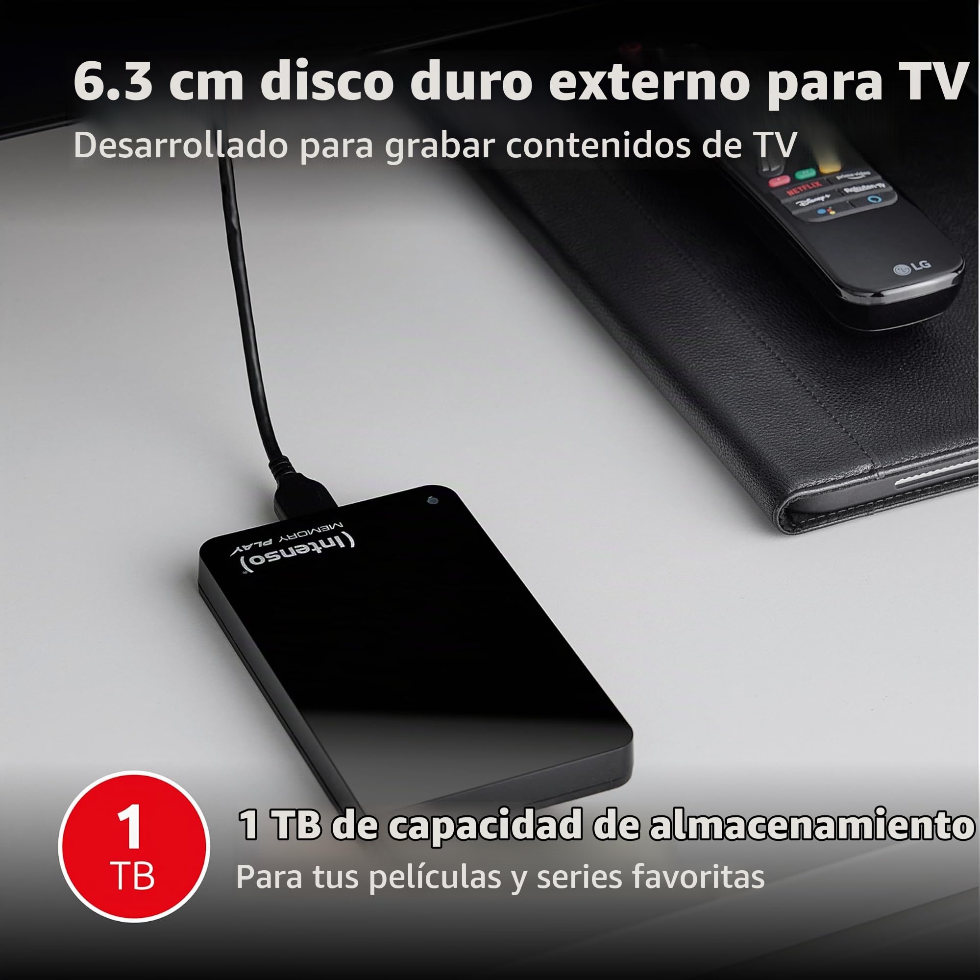 Intenso Memory Play - Disco Duro Externo de 1 TB, 2.5", Negro
