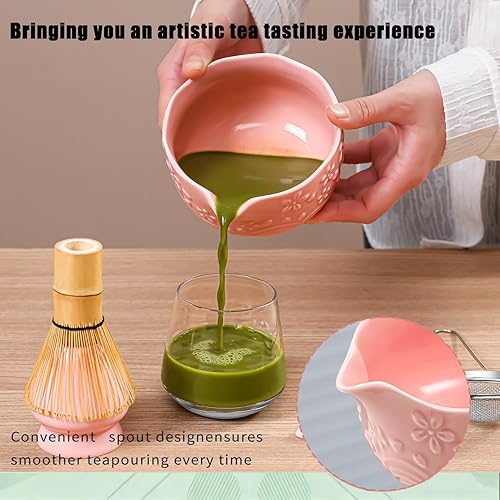 Miniatura 5 de Juego de batidores de matcha, juego de 6 piezas de matcha que incluye cuenco de cerámica de matcha de bambú, soporte para cuchara y cuchara, y kit