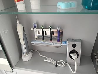 WIETRE Edelstahl Aufsteckbürsten Halter mit Auffangschale | passt für ...