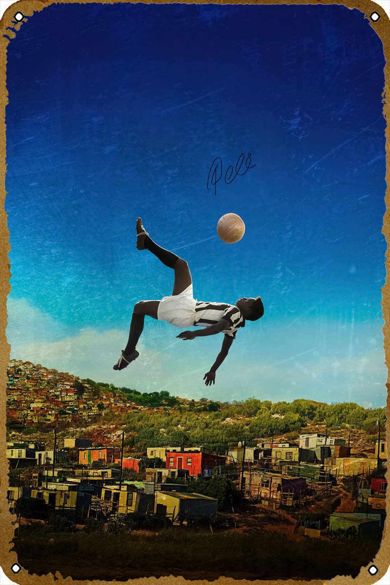 Pele sports Poster Metal Sign Tin Metal Retro Wall Decor for 12 X 8 INCH Metal Sign