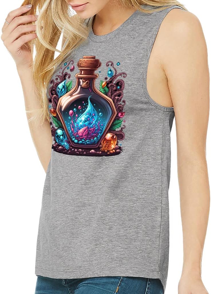 Elixir Design Print Women's Muscle Tank - Unique Tank Top - Graphic Workout Tank