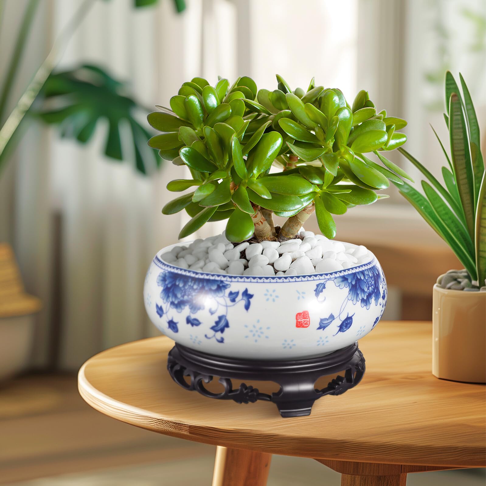 Anneome Pot de Fleurs en Céramique Hydroponique Large et Profond pour Plantes D'intérieur, Jardinière Décorative Simple et Lumineuse pour Salon et Jardin