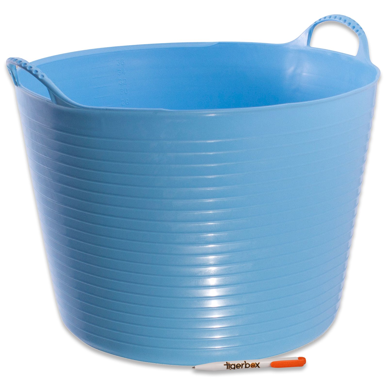 TWIN PACK. 2 x Large Sky Blue Flexible Strong Red Gorilla® Storage Bucket Baskets AND SIZES