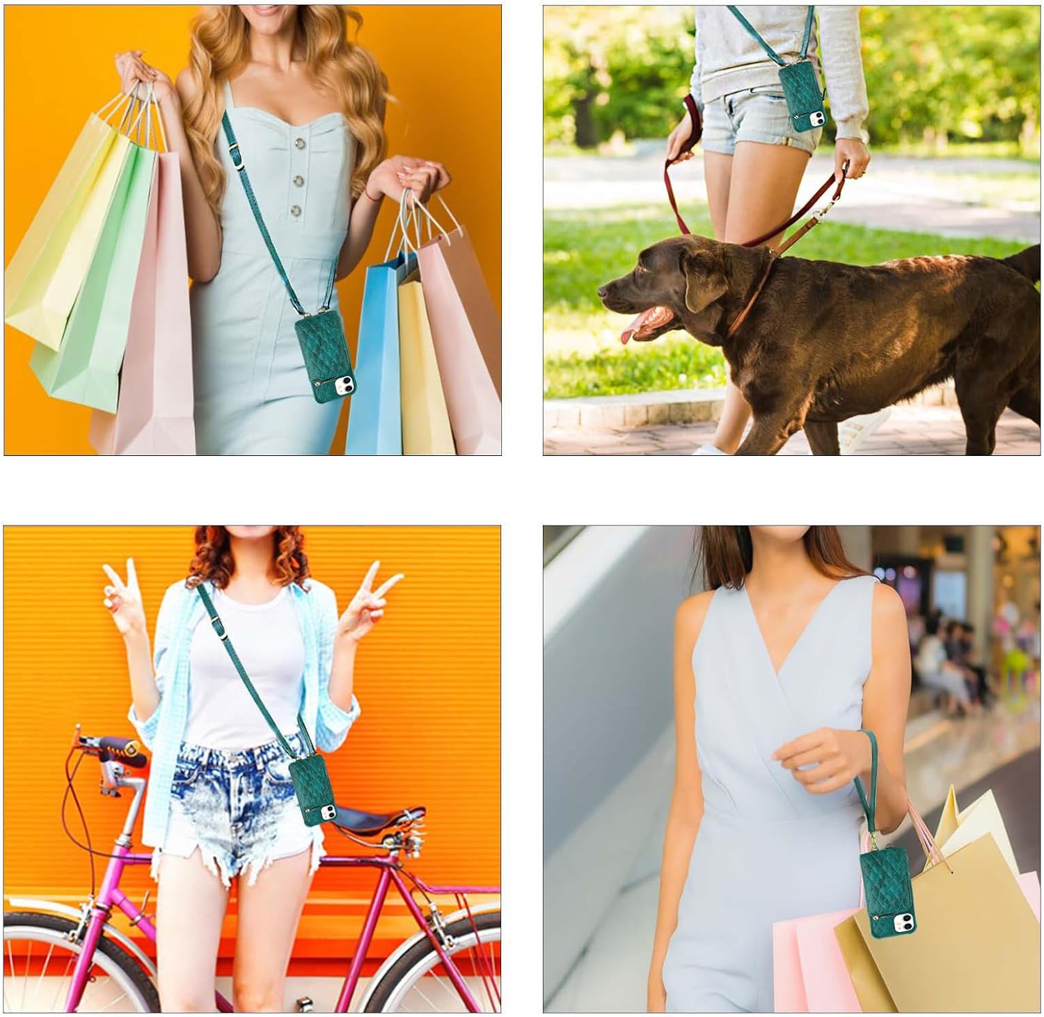 MONASAY Zipper Wallet Case Fit for iPhone 11,[Glass Screen Protector ][RFID Blocking] Flip Leather Handbag Phone Cover with Card Holder and Detachable Crossbody Shoulder Lanyard Strap, Dark Green