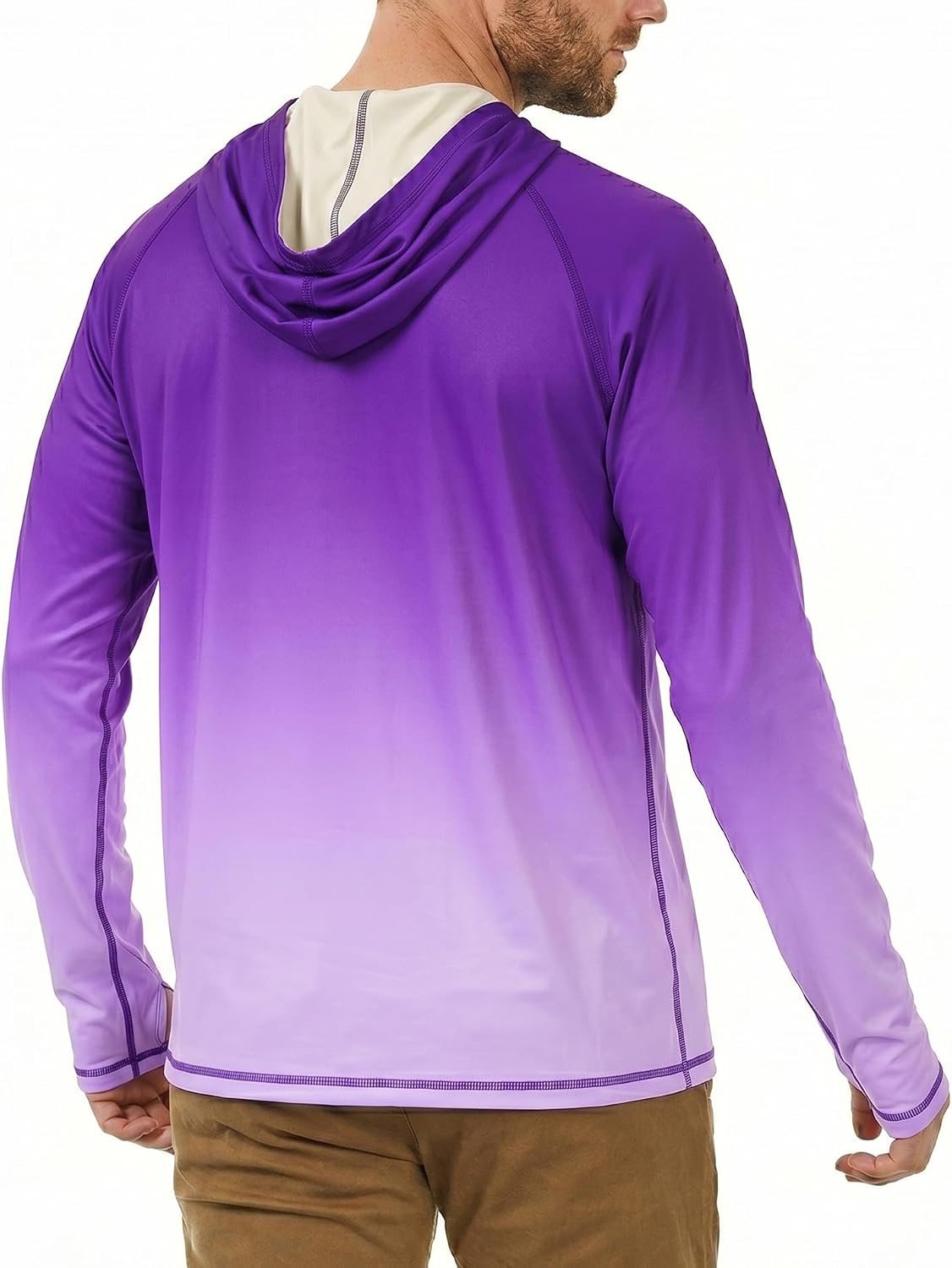 Roadbox UPF 50+ Fishing Shirts for Men, Long Sleeve UV Sun Protection Hoodie, Outdoor Hiking Running Swimming Rash Guard thumbnail