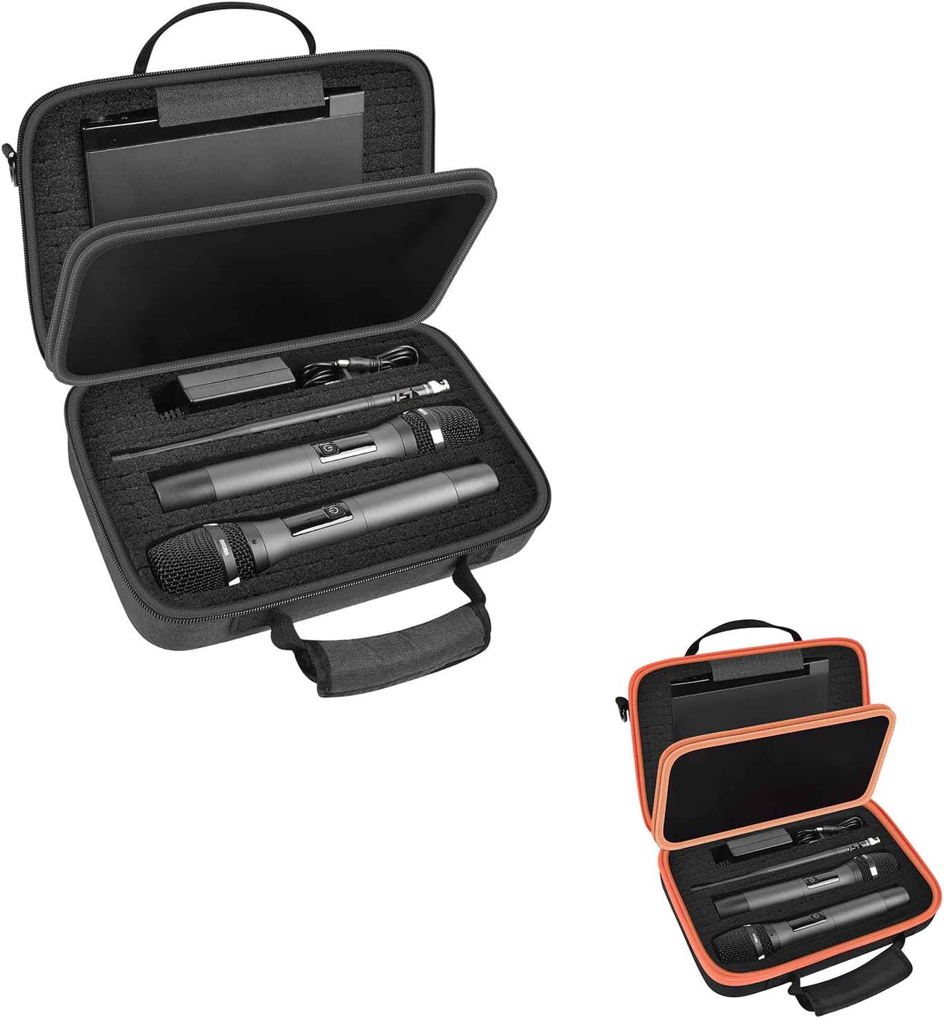 Wireless Microphone Case for JBL Wireless Two Microphone/for JBL Partybox/for Singing for TONOR for Shure for Bietrun Handheld Dual Mic DIY Foam for Different Size Receiver, Accessories (2 Packs)