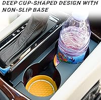 Vista 122 de zipelo Bling Car Cup Coaster, 2 Pack Universal Vehicle Anti-Slip Cup Holder Insert Coasters, Crystal Rhinestone Silicone Shockproof Drink Mat, Car