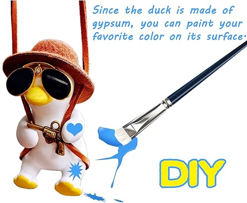 Miniatura 4 de Lindos accesorios para automóvil, adorno colgante de pato oscilante, accesorios de espejo retrovisor, decoración interior automotriz, regalos