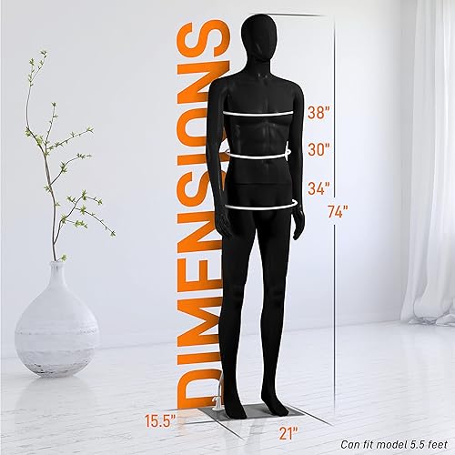Miniatura 3 de SereneLife Maniquíes ajustables masculinos y femeninos de cuerpo completo-73 y cuerpo-68.9 formas de vestido de hombre desmontables figura entera