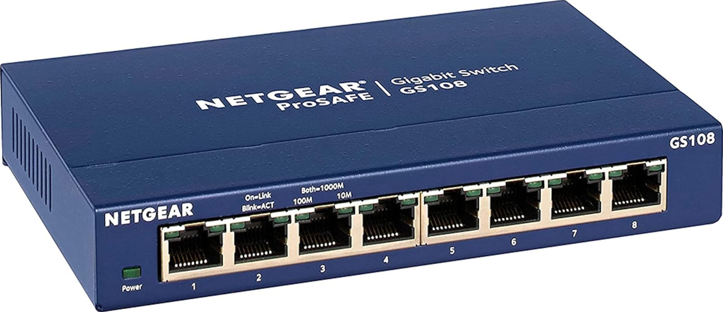 8-Port Gigabit Ethernet Unmanaged Network Switch (GS108) | Desktop or Wall Mount