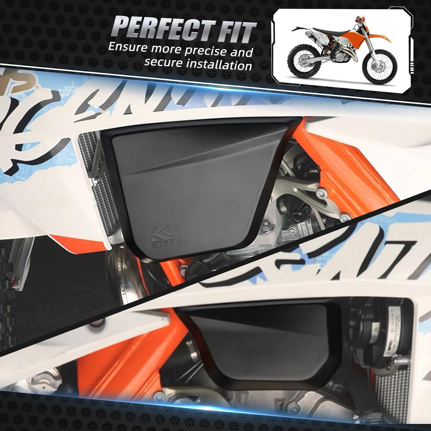 NICECNC Black Left Right Fuel Tank Cover Guard Compatible with KTM 125 XC 2023 250 XC 2023-2024 300 XC 2023-2024 150 EXC 2024 250 EXC 2024 300 EXC 2024,See Fitment