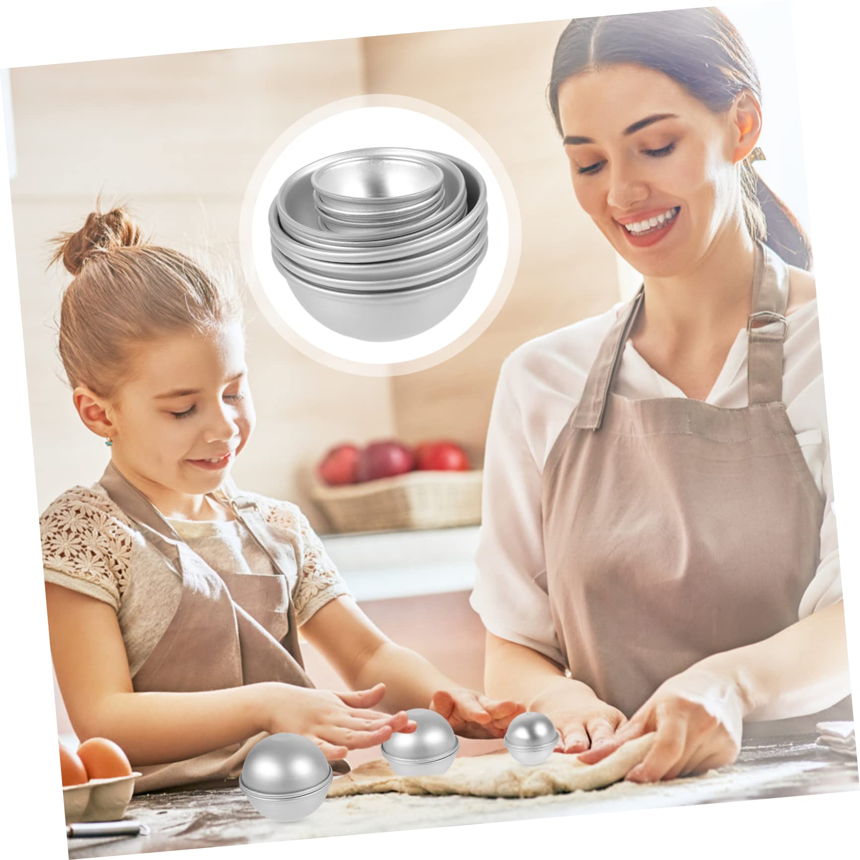 Moule Demi-boule en Alliage D’aluminium, Lot de 12 Pièces