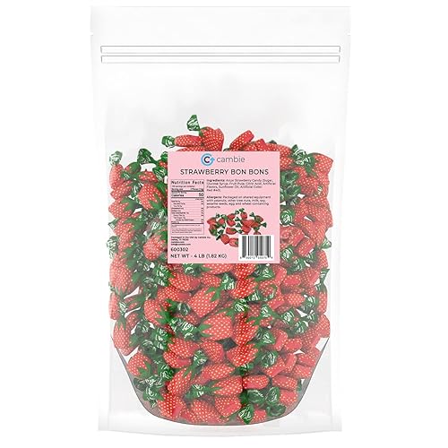 Miniatura 1 de Arcor Strawberry Bon Bons de Cambie  4 libras de caramelo duro relleno de fresa  Bon Bons envueltos individualmente  Dulces deliciosamente dulces de