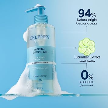Celenes Moisturizing And Revitalizing Thermal Facial Cleansing Gel Dry And Sensitive Skin 250 ml, 7350104248116