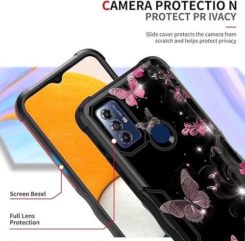 Miniatura 2 de Funda para Moto G Play 2023, funda para Moto G Pure para Moto G Power 2022, doble capa protección contra caídas de grado militar de 10 pies