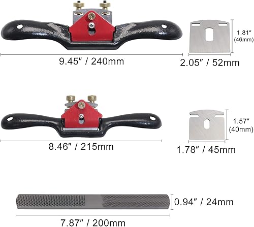 Miniatura 2 de KOOTANS 2 radios ajustables de 9 pulgadas y 10 pulgadas con base plana, 4 cuchillas de repuesto y lima de raspado de 4 vías, herramienta de