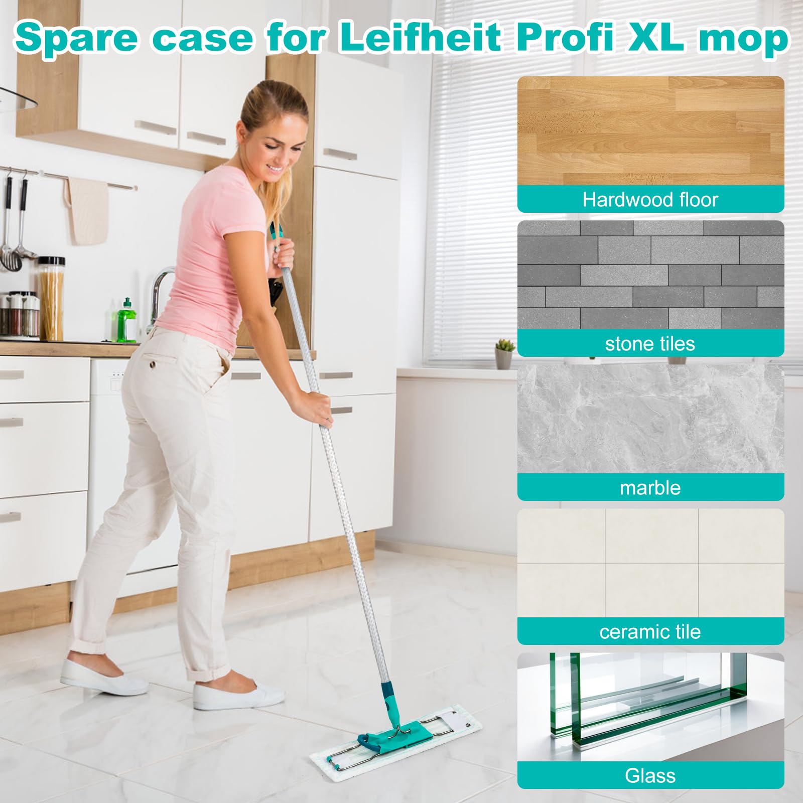 Profi XL Micro Duo / Profi XL Cotton Plus wszystkie trzonki mopa do podłóg, nakładka do mopa Leifheit
