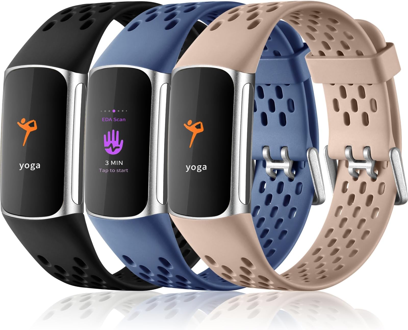 Compatible with Fitbit Charge 5/ Fitbit Charge 6 Bands Women Men, Breathable Sport Band Soft Waterproof Replacement Wristbands Strap for Fitbit Charge 5/ Charge 6 Advanced Fitness Tracker