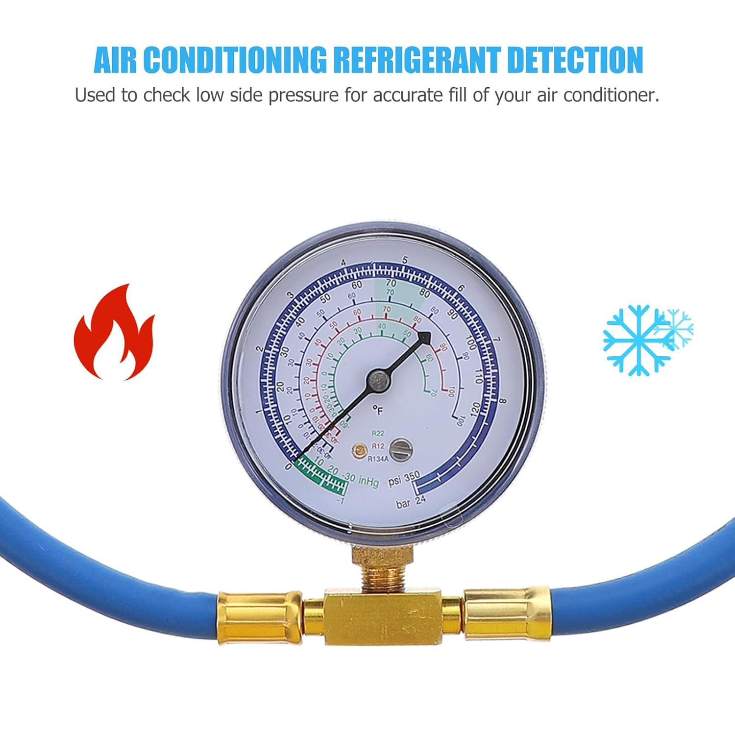 ULTECHNOVO Refrigerant Charging Hose with Gauge 1/4 SAE Auto Ac Filling Hose for R134a Compatible Vehicle Air Conditioner Maintenance Tool