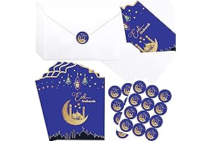 Fancy Land Eid Mubarak Greeting Cards12PCS Ramadan Money Holder Cards with Envelopes...