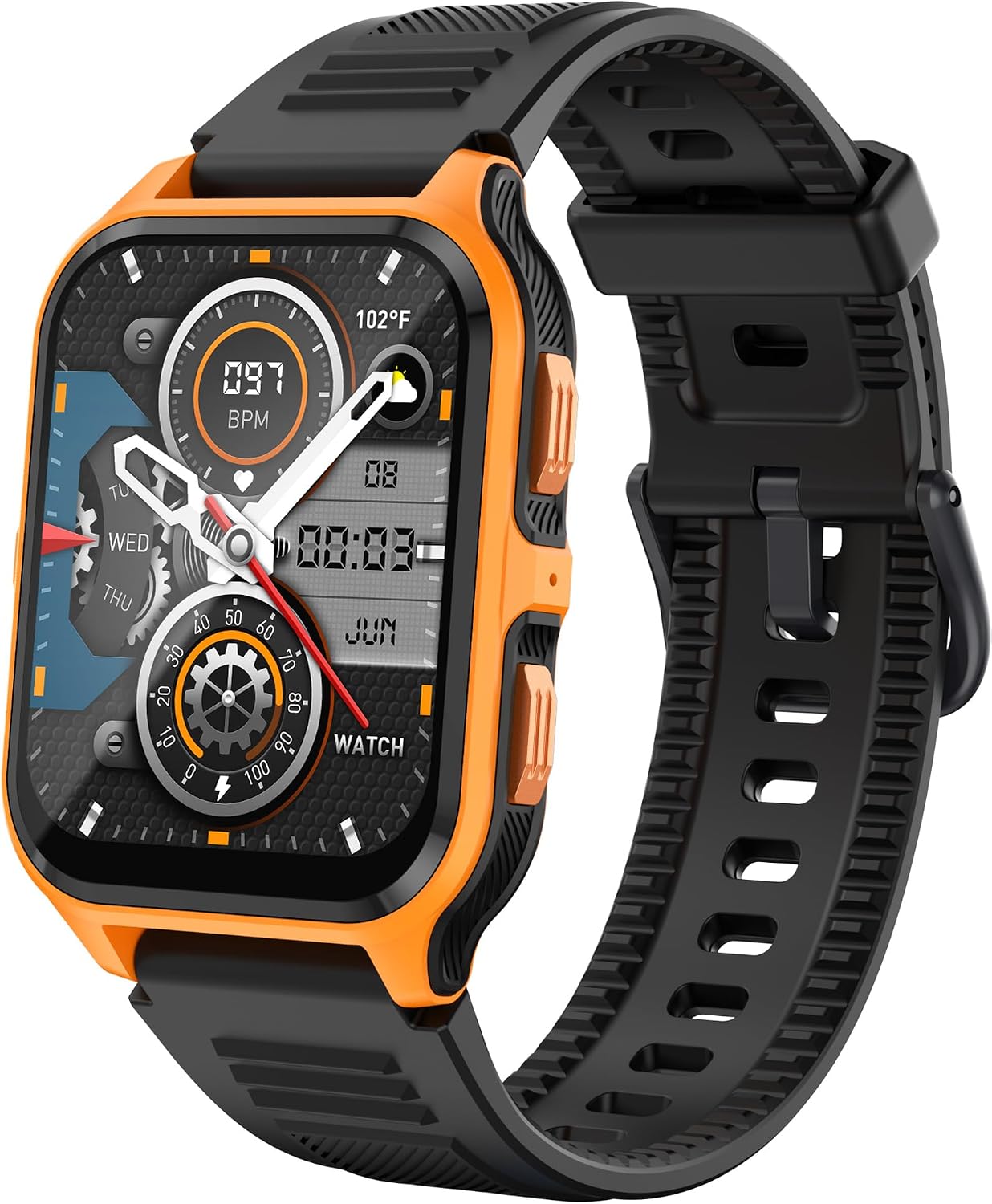 Yihou Rugged Military Smart Watch for Men Android Phones 1.83" Outdoor Running Smartwatch with Answer/Make Call 100 Sport Modes Fitness Tracker