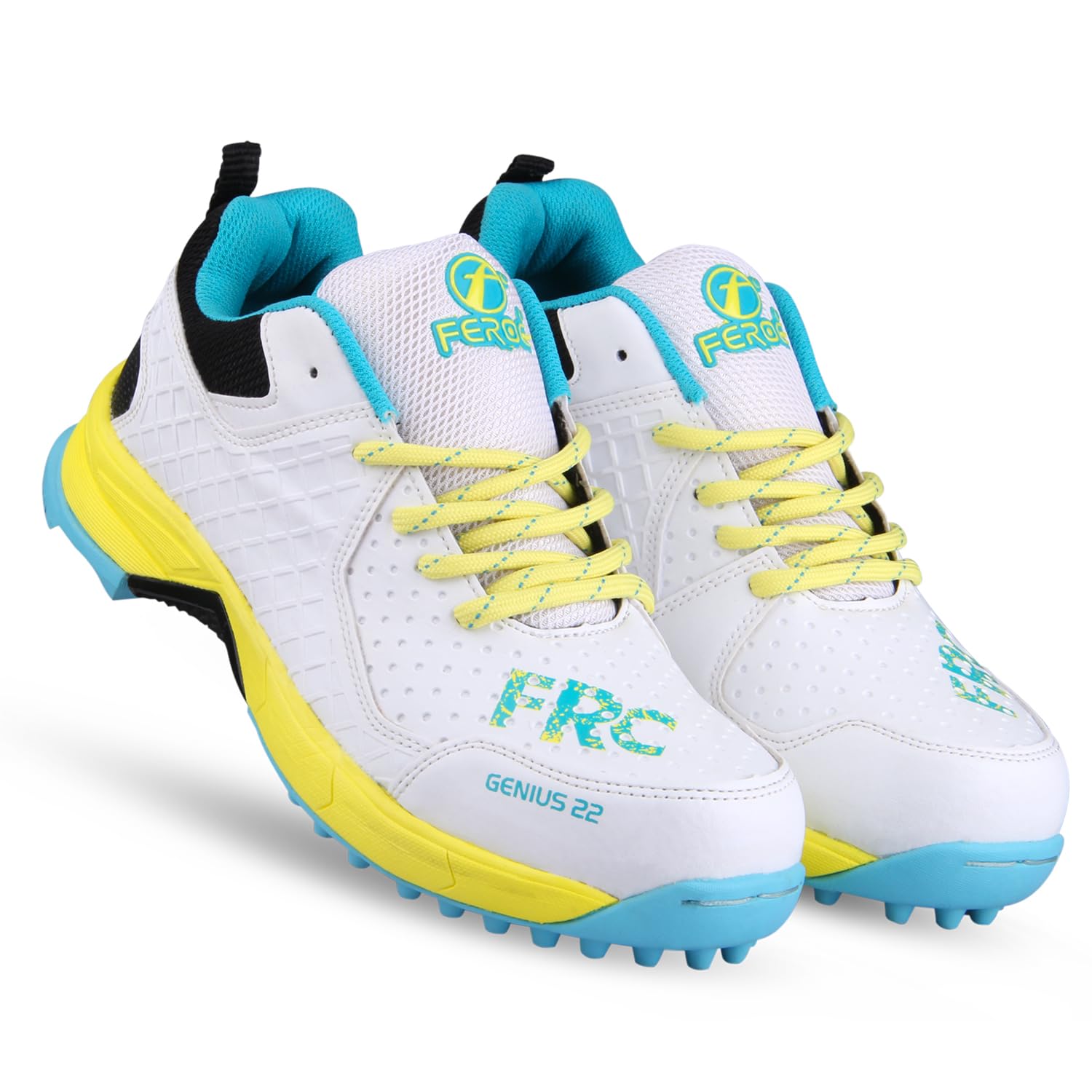 FEROC Genius 22 Cricket Shoes for Men Boys Unisex Kids (Yellow, 9) 3
