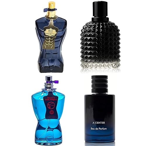 La colonia para hombre incluye 4 paquetes variados de perfume de regalo, 3.4 onzas líquidas cada uno Eau De Parfume Tabaco, Almizcle, Amaderado,