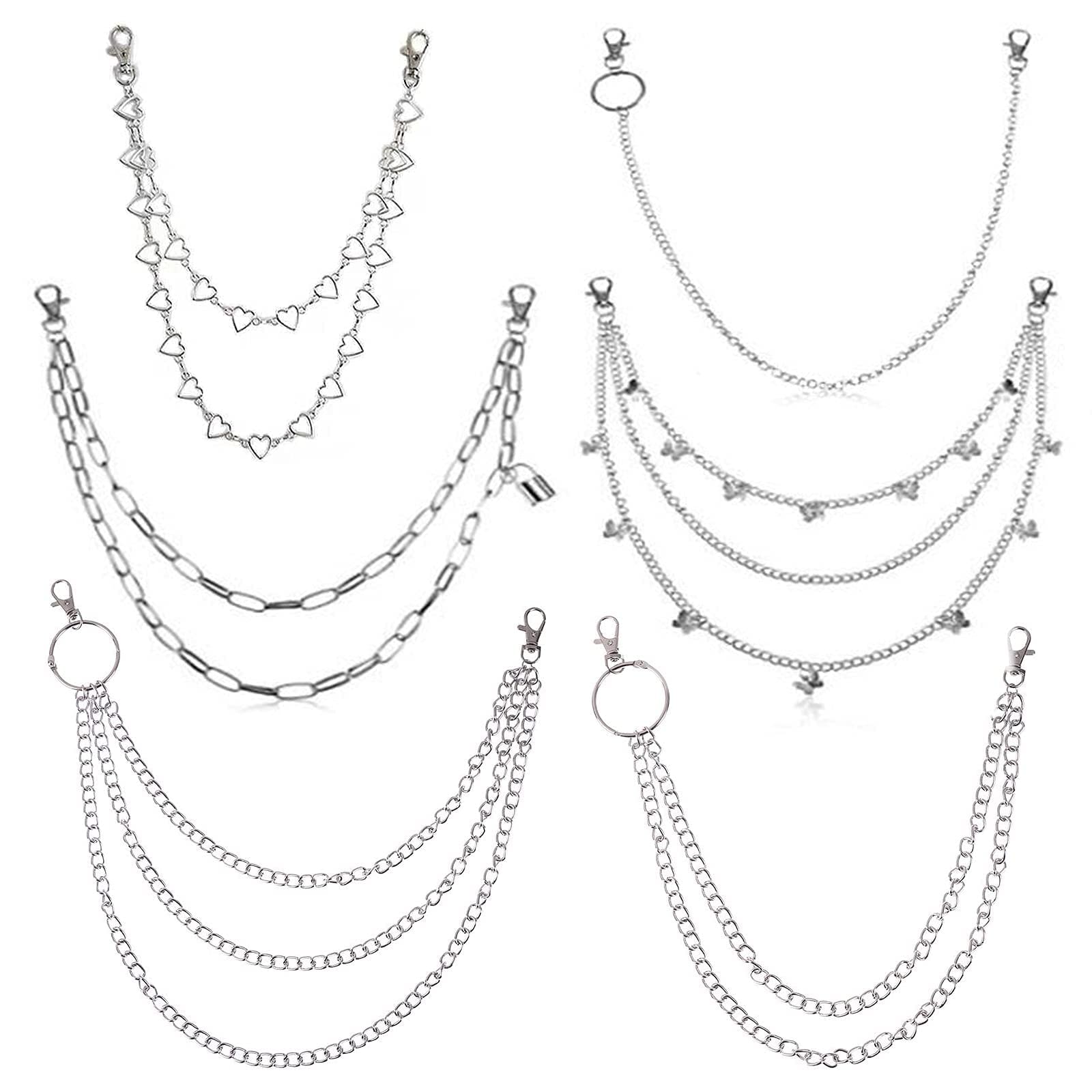 Catene Per Pantaloni Metalliche Stile Punk - Set 2 Pezzi, Argento, Larghezza 10mm, Lunghezza 30 E 50cm - Foto 11